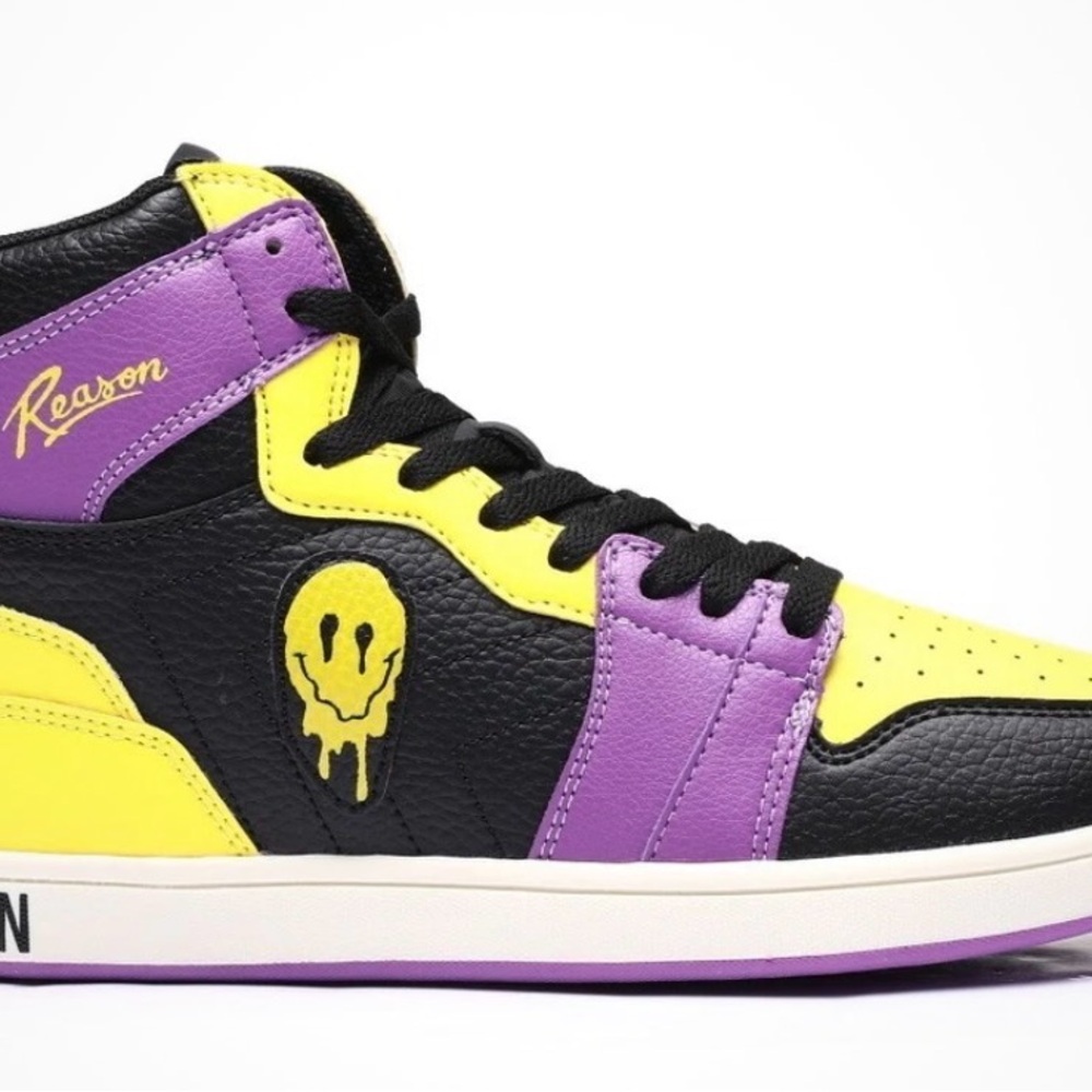 Reason Brand / Smiley -High-Tops in Black, Yellow, and Purple/ Men